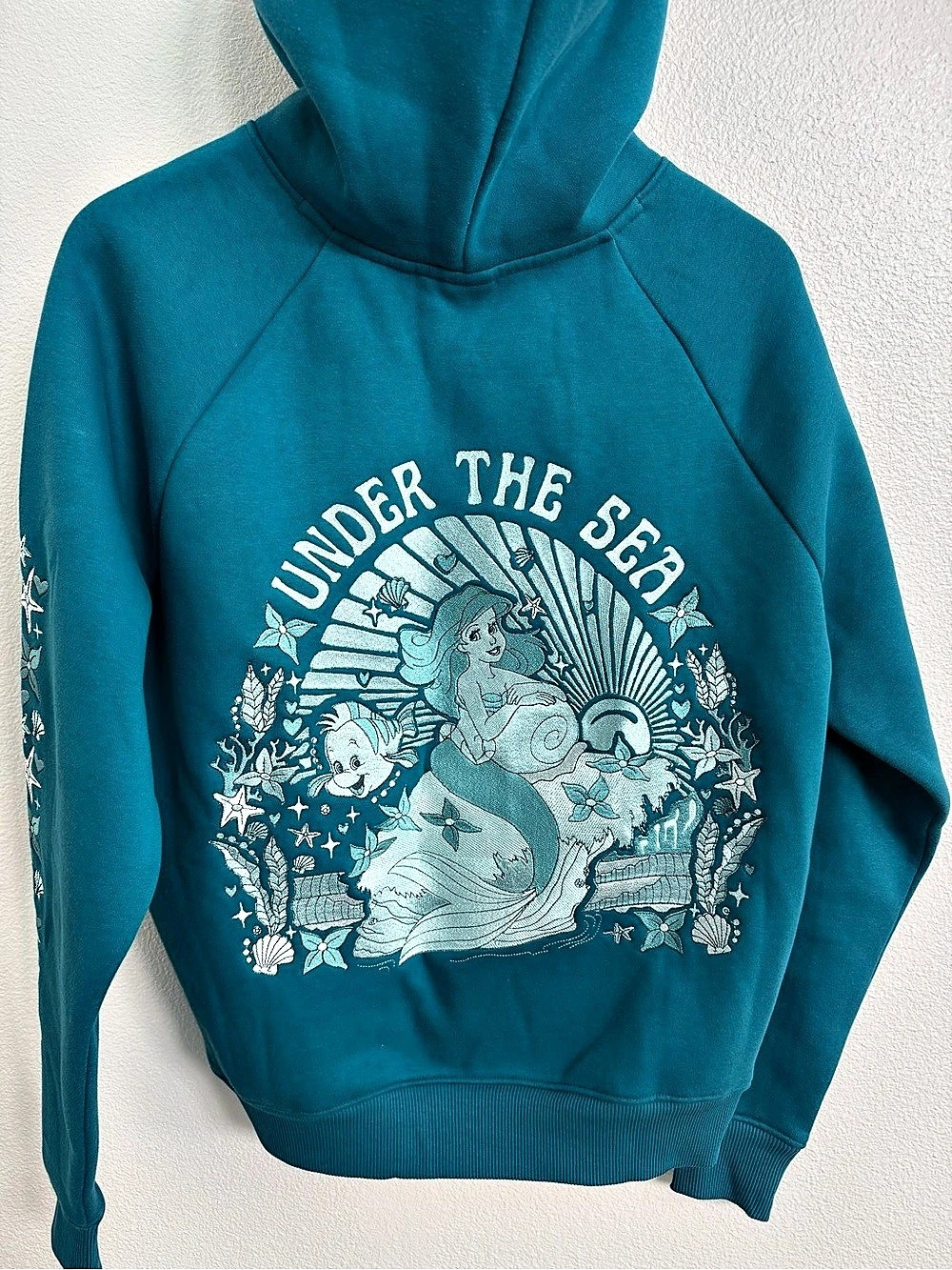 Disney Pink Palm Puff Under the Sea Under the Sea Hoodie in Blue Like New Small